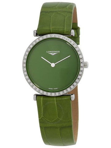 Longines La Grande Classique Quartz Diamond Green Dial Ladies Watch L4.523.0.60.2 - LONGINES - BALAAN 1