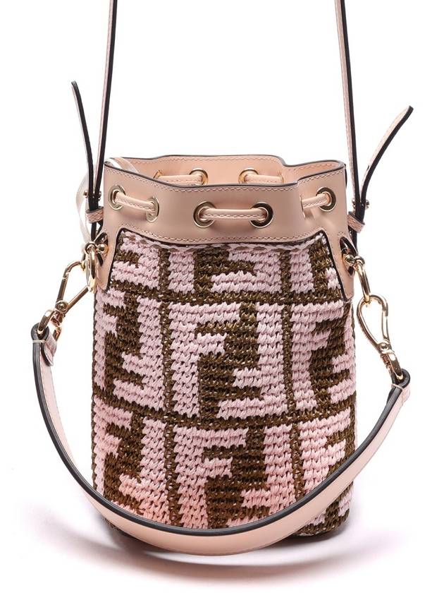 Mon Tresor Raffia Small Bucket Bag Pink - FENDI - BALAAN 5