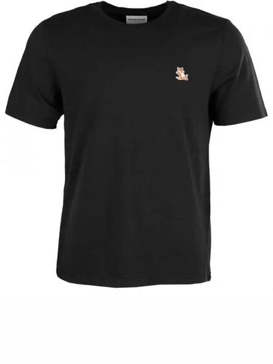 Chillax Fox Patch Regular Short Sleeve T-Shirt Black - MAISON KITSUNE - BALAAN 2