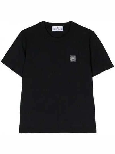 Logo Patch Short Sleeve T-Shirt Black - STONE ISLAND - BALAAN 2