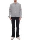 Merino Wool Armband Long Sleeve Shirt Grey - THOM BROWNE - BALAAN 4