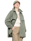 Doyou Know MC Women s Stand Collar Loose Fit Khaki Safari Jacket DO6242WB42 - DOYOUKNOWMC GOLF WEAR - BALAAN 3