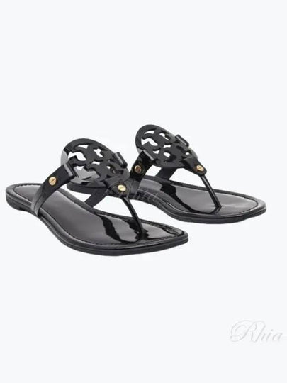 Miller Patent Leather Flip Flops Black - TORY BURCH - BALAAN 2