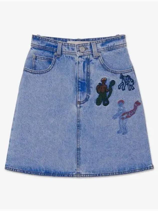 Denim Short A-Line Skirt Blue - MARNI - BALAAN 2