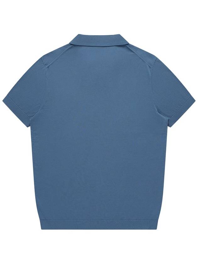 Men's Polo Open Collar Short Sleeve Knit Aquamarine - SOLEW - BALAAN 3