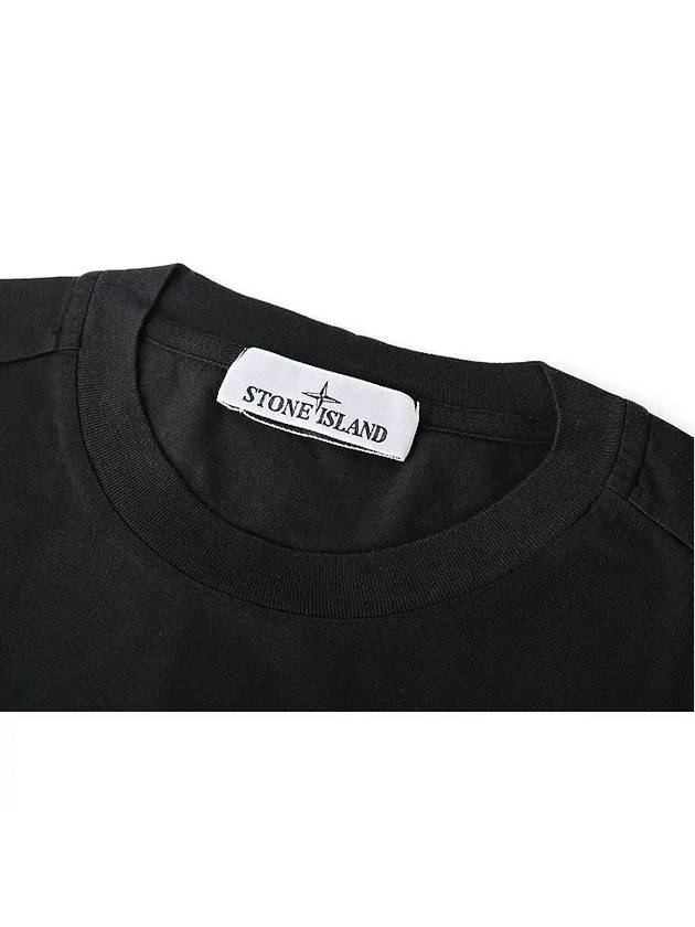 Logo Patch Short Sleeve T-Shirt Black - STONE ISLAND - BALAAN 4