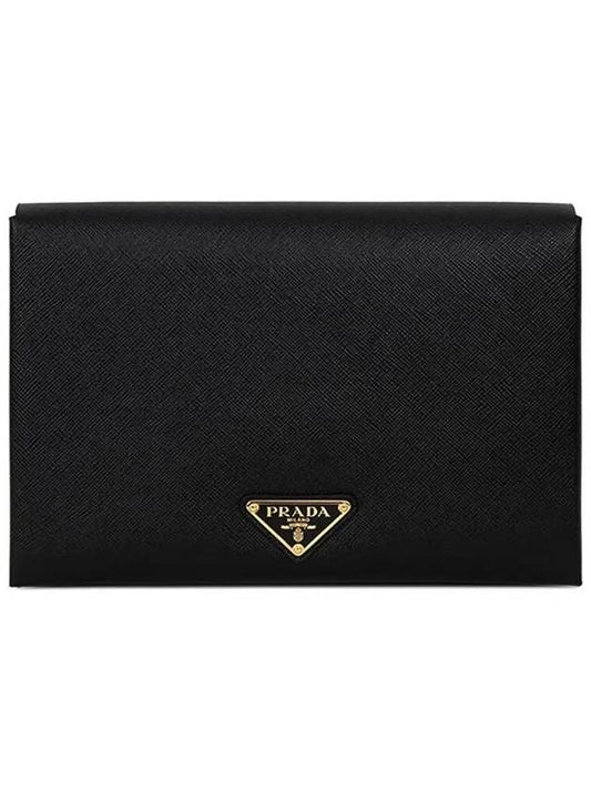 Saffiano Document Clutch Bag Black - PRADA - BALAAN 2