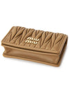 Matelasse Nappa Leather Half Wallet Brown - MIU MIU - BALAAN 4