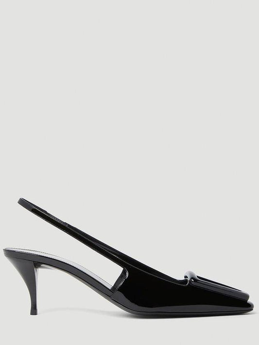 24 Patent Leather Slingback Heels Black - SAINT LAURENT - BALAAN 1