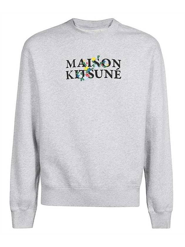 Flower Logo Print Comfort Sweatshirt Light Gray - MAISON KITSUNE - BALAAN 1