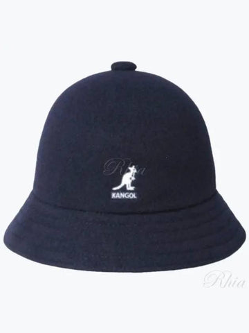 K3451 DK Blue Casual Wool Bucket Hat - KANGOL - BALAAN 1