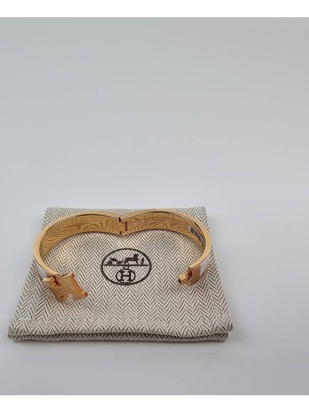 Clic H Bracelet Rose Gold Blanc - HERMES - BALAAN 9