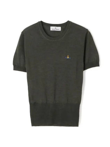 ORB Logo Short Sleeve Knit Top Green - VIVIENNE WESTWOOD - BALAAN 1