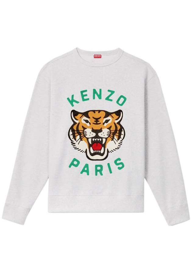 Lucky Tiger Embroidery Cotton Sweatshirt Pale Grey - KENZO - BALAAN 2