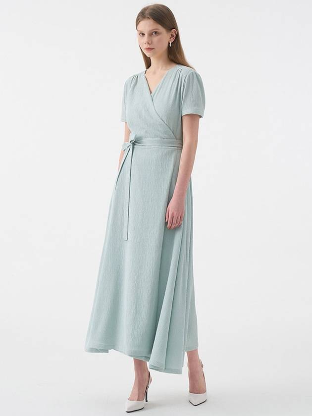 Viviana Viviana Short Sleeve Wrap Dress Mint - AME - BALAAN 4