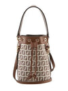 Mon Tresor FF Motif Bucket Bag Brown - FENDI - BALAAN 6