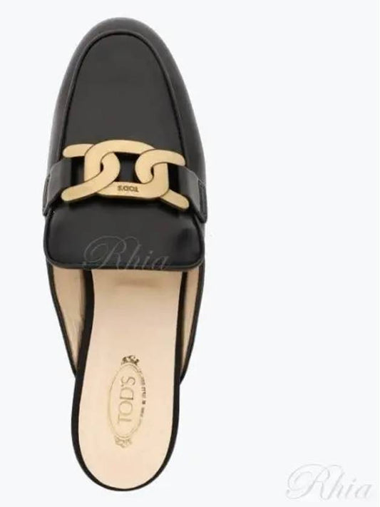 Metal Chain Leather Mule Black - TOD'S - BALAAN 2