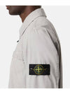 Organic Cotton Shirt Zip Up Jacket Grey - STONE ISLAND - BALAAN 4