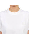 Women's Embossed Back Logo Cotton Short Sleeve T-Shirt White - WOOYOUNGMI - BALAAN 8