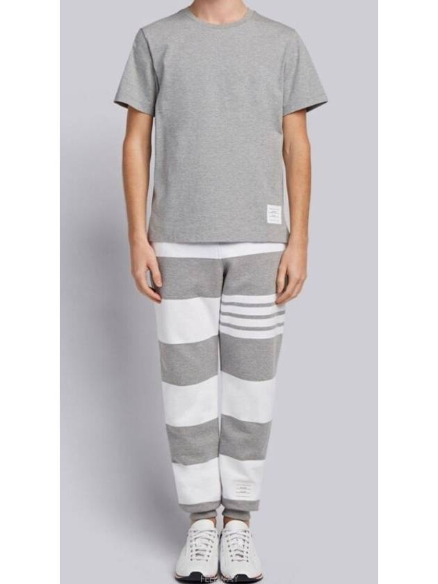 Men's Side Slit Relaxed Short Sleeve T-Shirt Light Grey - THOM BROWNE - BALAAN 5