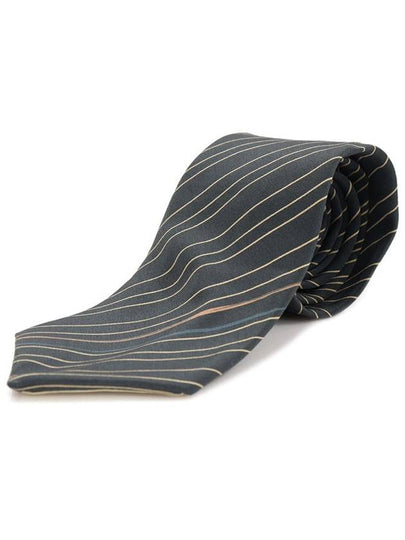 100 silk gray striped pattern tie - CARVEN - BALAAN 2