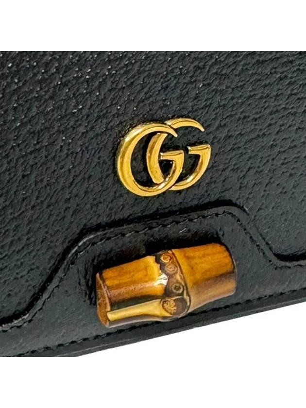 Diana Gold Bamboo Chain Mini Bag Black - GUCCI - BALAAN 4