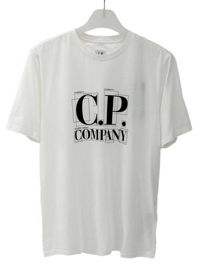 Graphic Logo Print Short Sleeve T-Shirt White - CP COMPANY - BALAAN 2