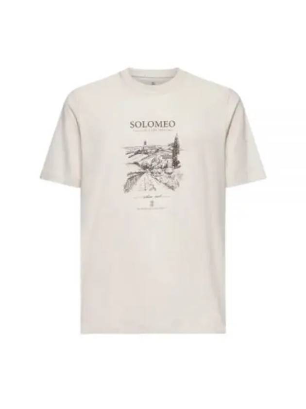 Solomeo Print Short Sleeve T-Shirt White - BRUNELLO CUCINELLI - BALAAN 2