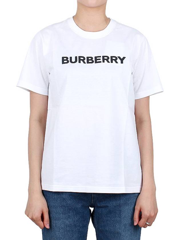 Logo Cotton Short Sleeve T-Shirt White - BURBERRY - BALAAN 3