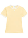 Contrast Trimming Logo Patch Short Sleeve T-shirt Yellow - COURREGES - BALAAN 2