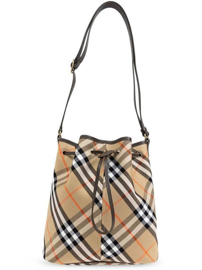 Check Cotton Bucket Bag Beige - BURBERRY - BALAAN 2