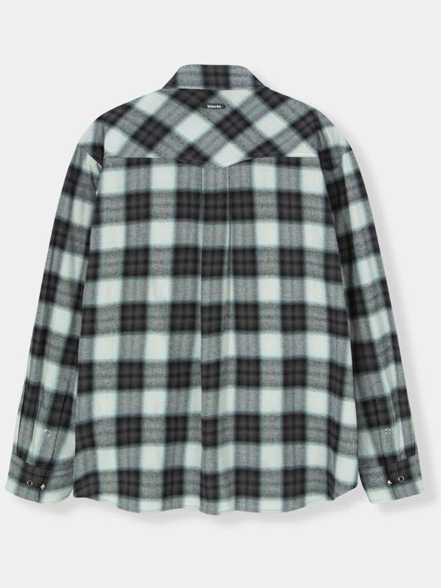 Ombre Checked Western Shirt Black W - KINETO - BALAAN 4