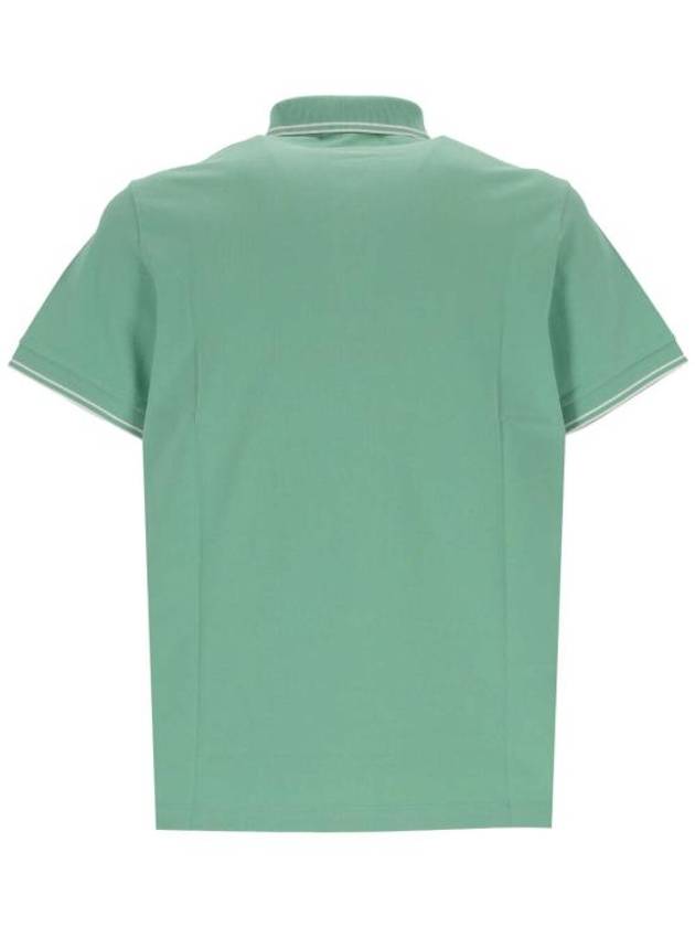 Stretch Cotton Pique Short Sleeve Polo Shirt Light Green - STONE ISLAND - BALAAN 4