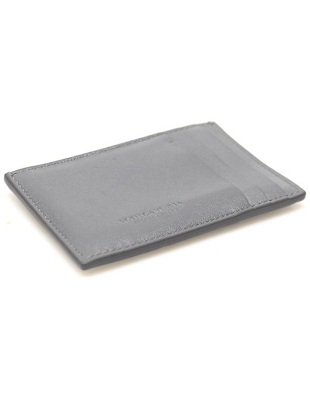 649597 Gray Calfskin Intrecciato Card Holder - BOTTEGA VENETA - BALAAN 4