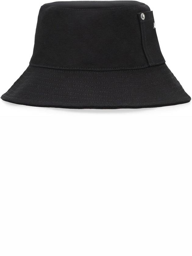 Thais Embroidered Logo Pocket Cotton Canvas Bucket Hat Black - A.P.C. - BALAAN 3