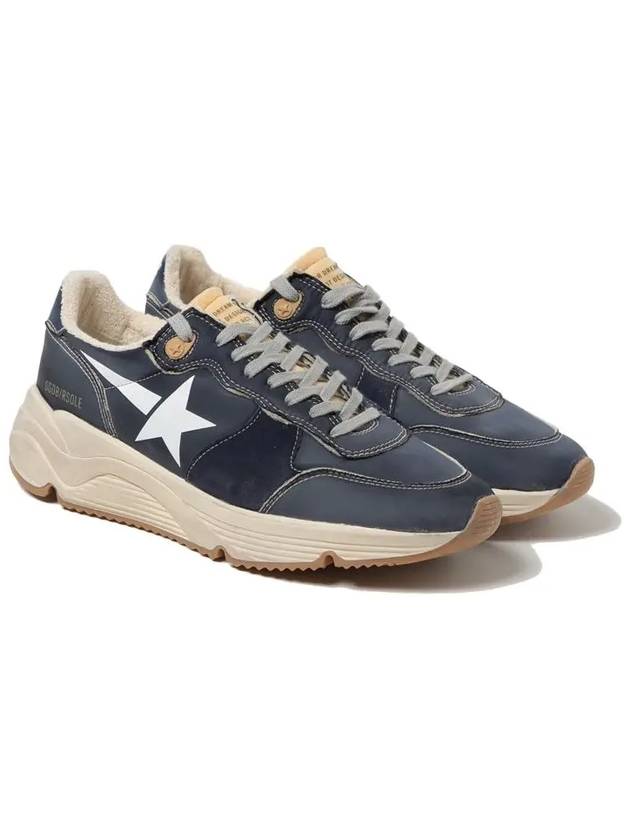 White Star Print Nylon Low Top Sneakers Dark Blue - GOLDEN GOOSE - BALAAN 4