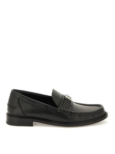 FF Square Leather Loafers Black - FENDI - BALAAN 2