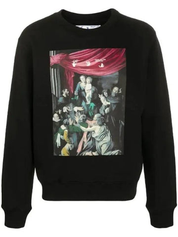 Caravaggio Painting Logo Sweatshirt Black - OFF WHITE - BALAAN 1