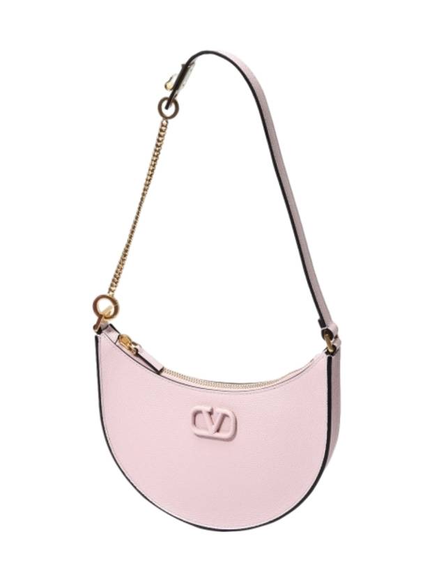 V Logo Classic Leather Chain Shoulder Bag Pink - VALENTINO - BALAAN 1