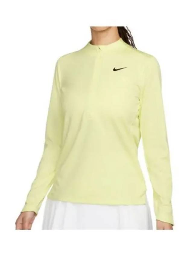 Women's Dri Fit UV Advantage Half Zip Long-Sleeve T-Shirt Green - NIKE - BALAAN 2