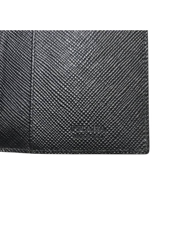 2MV412 Black Saffiano Silver Triangular Logo Passport Wallet - PRADA - BALAAN 6