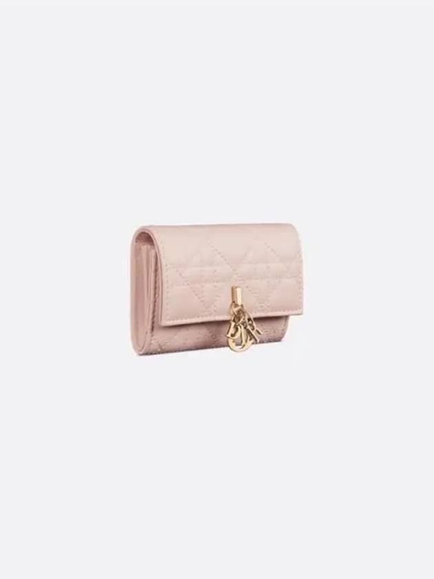 XS Lady Cannage Lambskin Half Wallet Powder Pink - DIOR - BALAAN 3