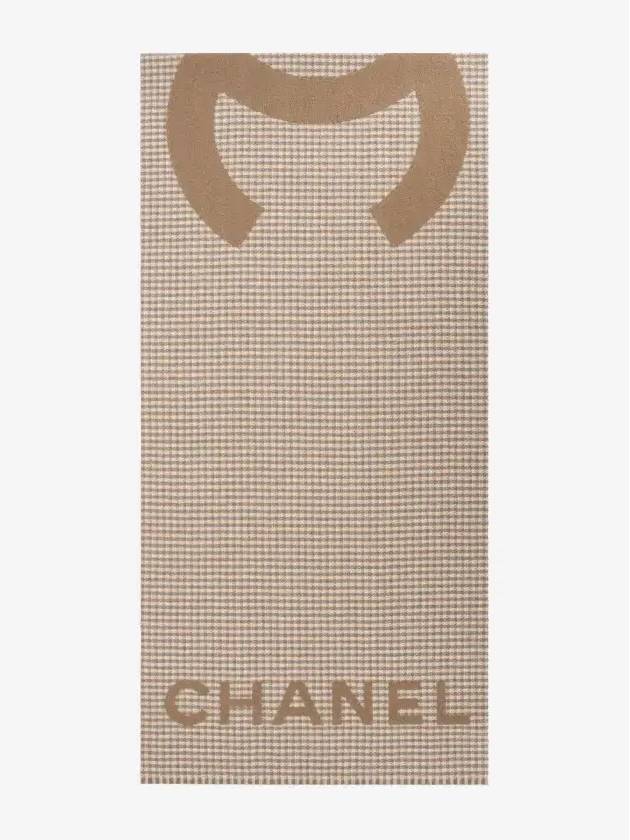 Cashmere Scarf Camel Ivory - CHANEL - BALAAN 4