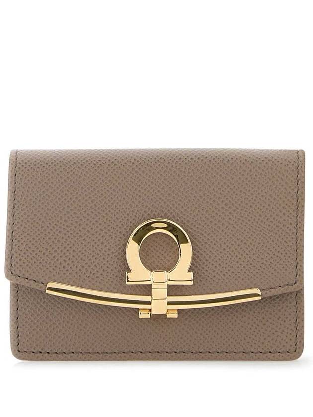 Gancini Calfskin Card Wallet Cumin - SALVATORE FERRAGAMO - BALAAN 2