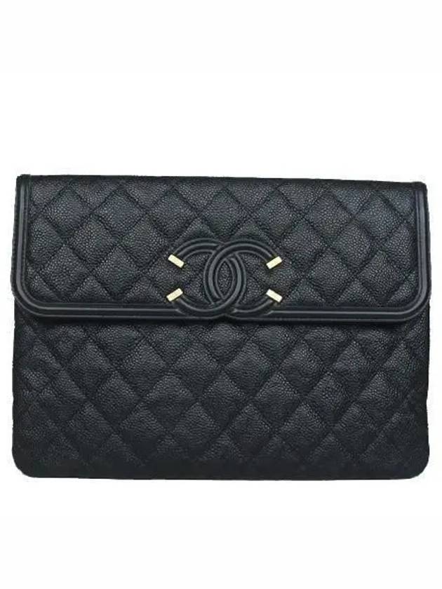 A81944 Cosmetic Black Caviar Flap Clutch - CHANEL - BALAAN 1