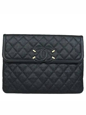 A81944 Cosmetic Black Caviar Flap Clutch - CHANEL - BALAAN 1