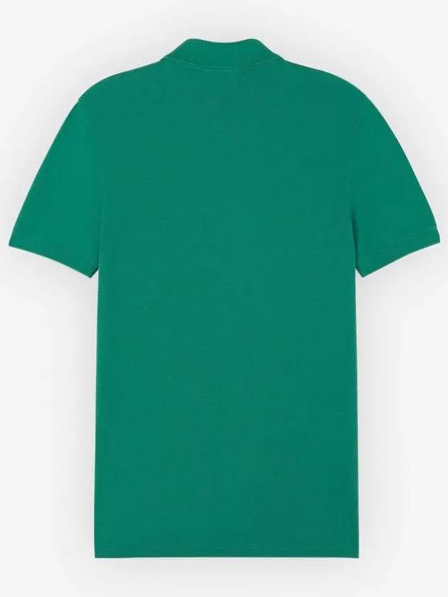 Fox Head Patch Cotton Polo Shirt Green - MAISON KITSUNE - BALAAN 3