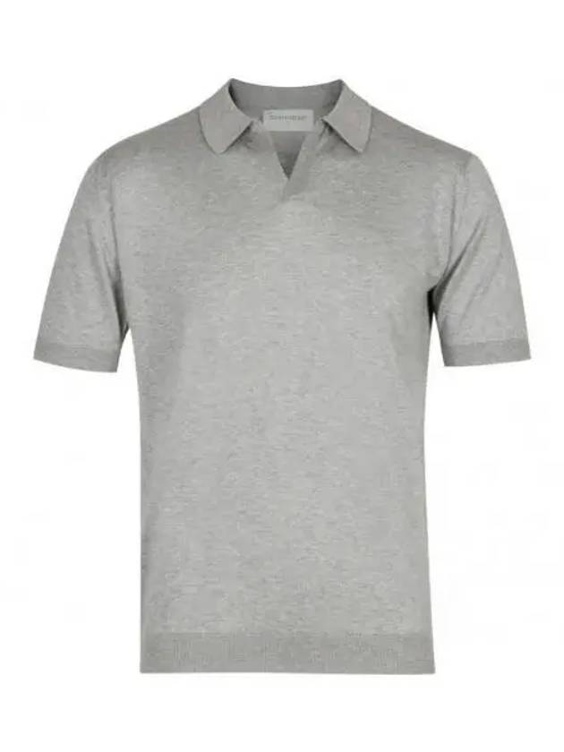 Noah Knit Skipper Collar Shirt Silver - JOHN SMEDLEY - BALAAN 1