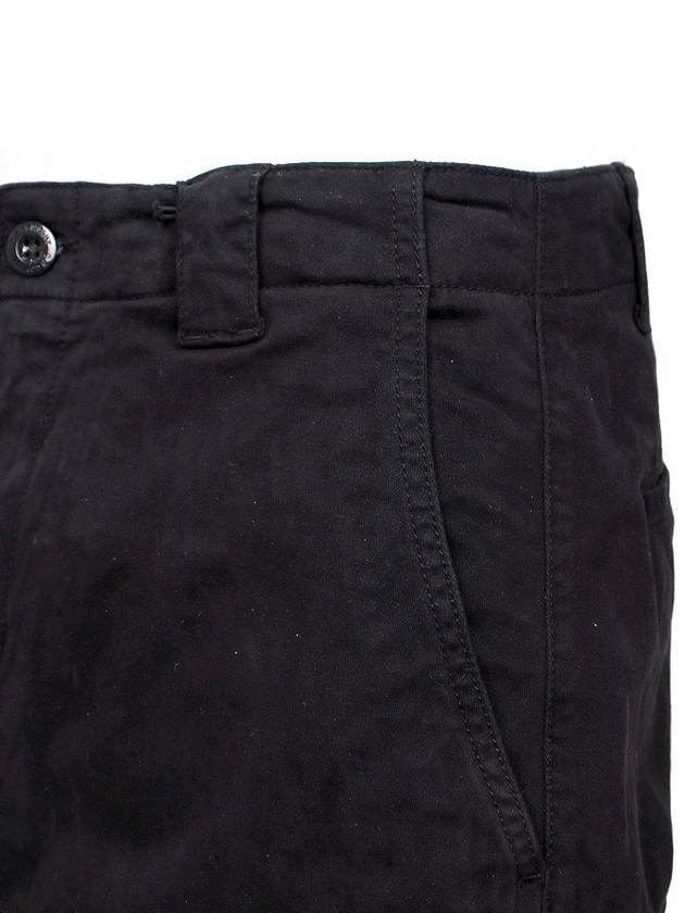 Stretch Satin Cargo Straight Pants Black - CP COMPANY - BALAAN 7