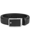 Plate Buckle Saffiano Leather Belt Black - MONTBLANC - BALAAN 2